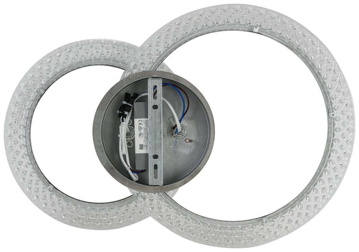 Nolo LED Deckenleuchte Maren Chrom Aluminium Kunststoff Metall B/H/L: ca. 34x8,5x50 cm 2 Brennstellen