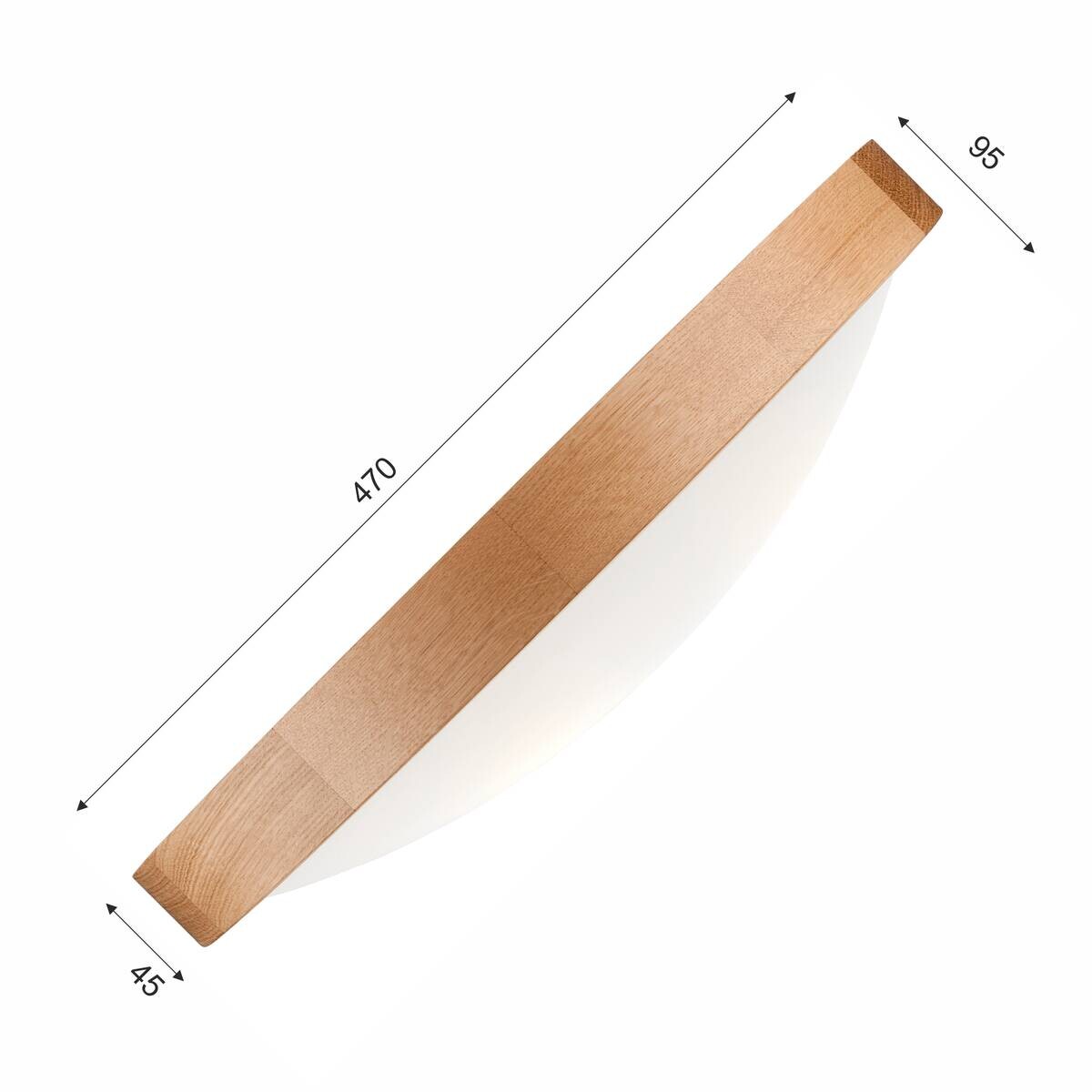 Lamkur Deckenleuchte ANELLO 41308 Eiche Glas Holz H/L: ca. 8x47 cm E27 3 Brennstellen
