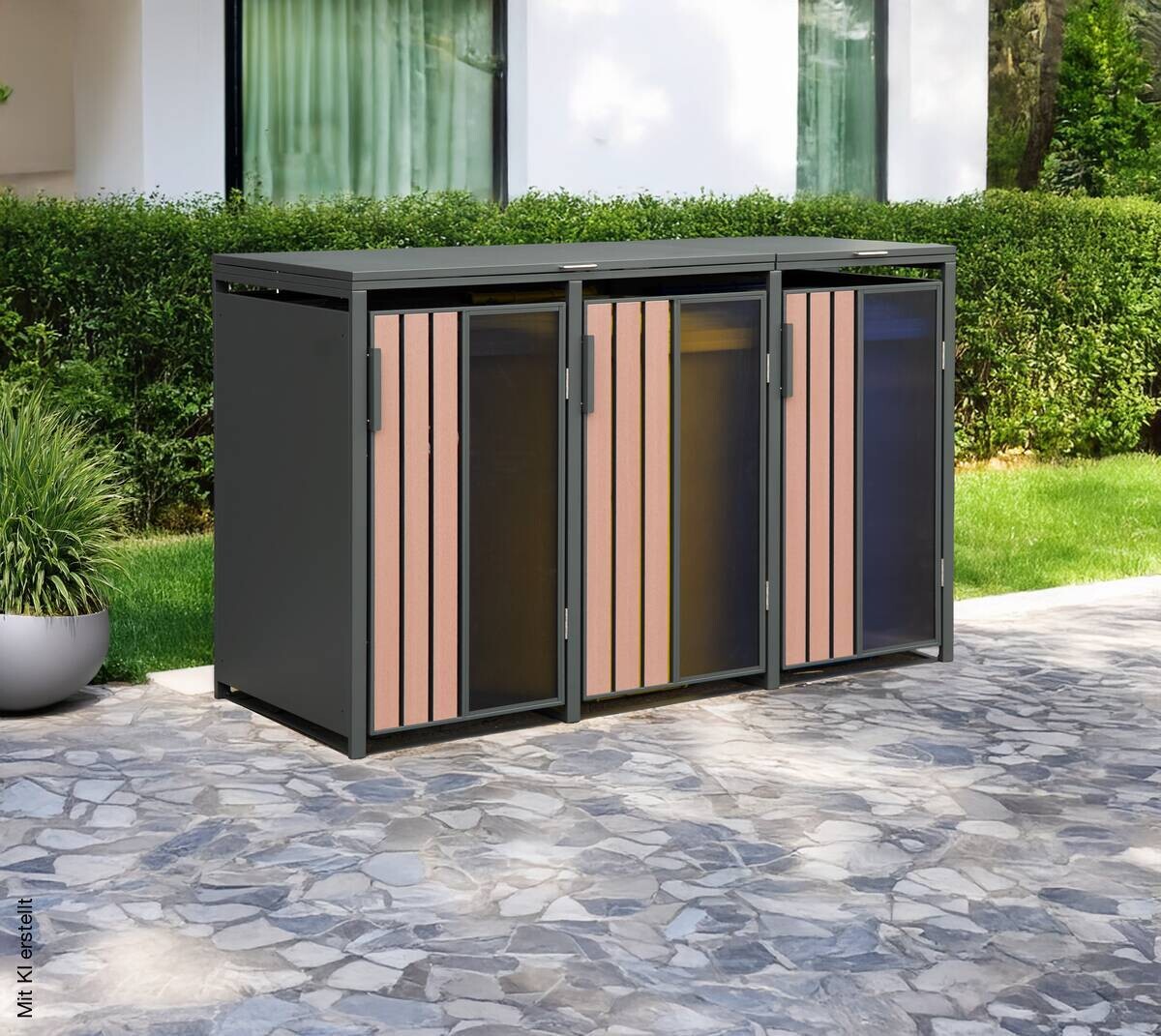 Westmann Mülltonnenbox Status anthrazit B/H/L: ca. 198x116x80 cm