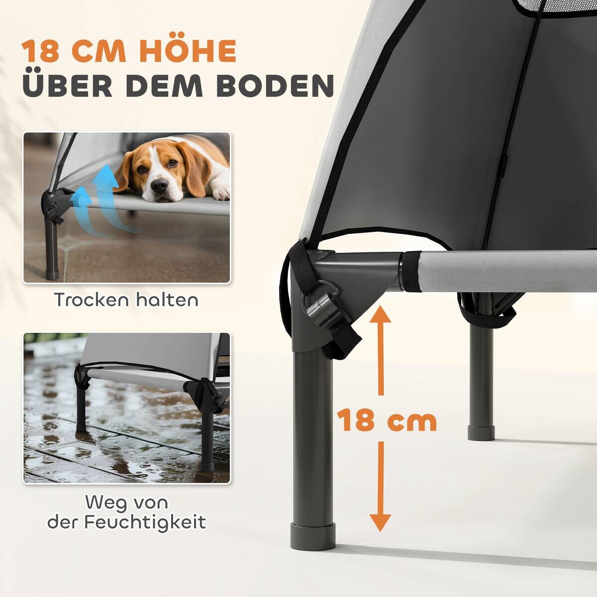 PawHut Hundeliege hellgrau Polyester B/H/L: ca. 76x90x91 cm