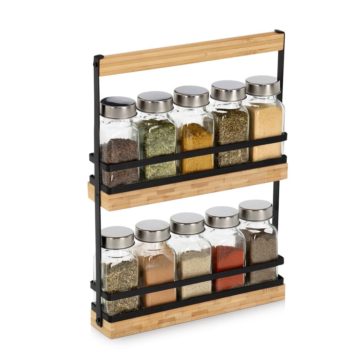 Zeller Gewürzständer-Set transparent Glas B/H/L: ca. 4,7x30x22,7 cm