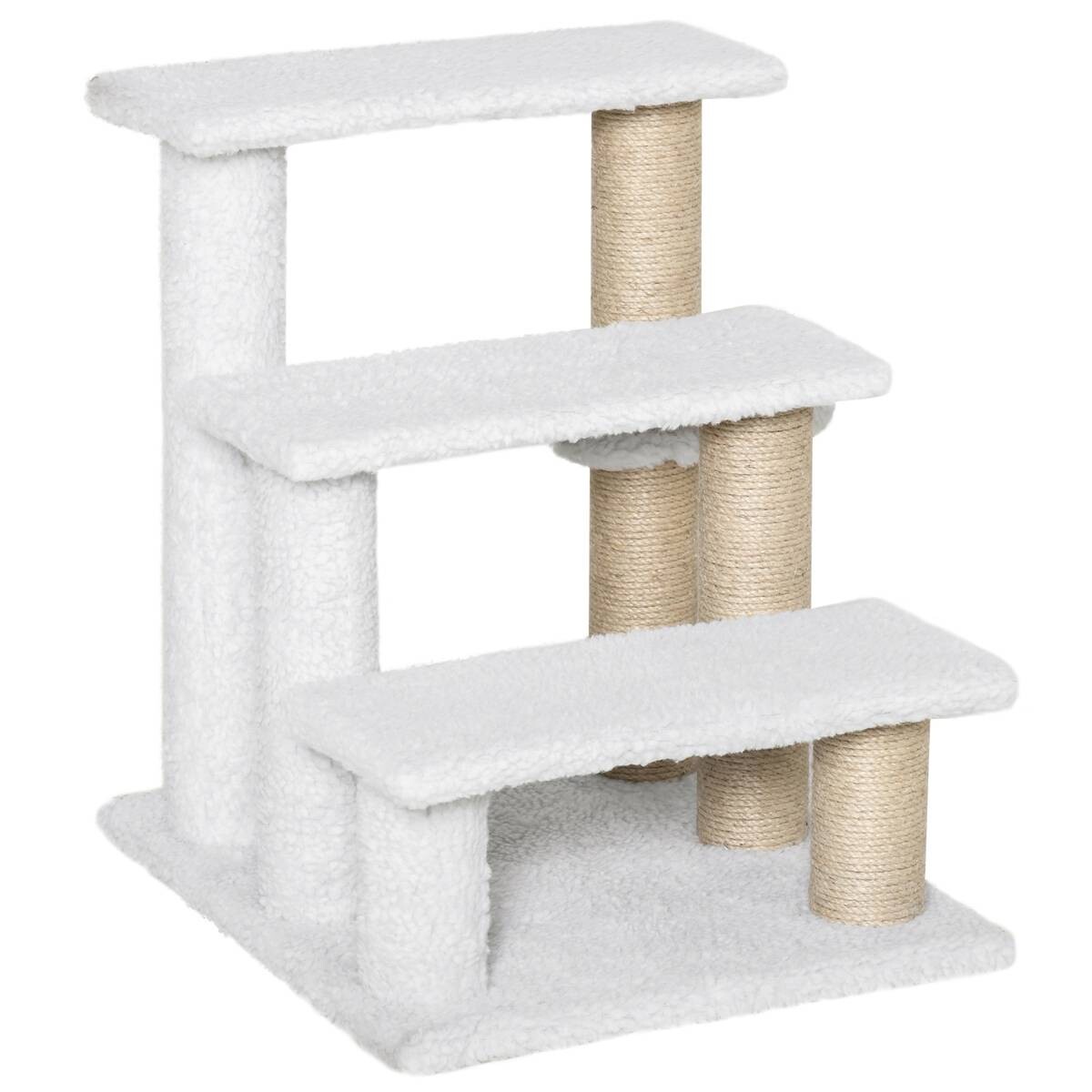 PawHut Haustiertreppe weiß Spanplatte B/H/L: ca. 40x48x45 cm