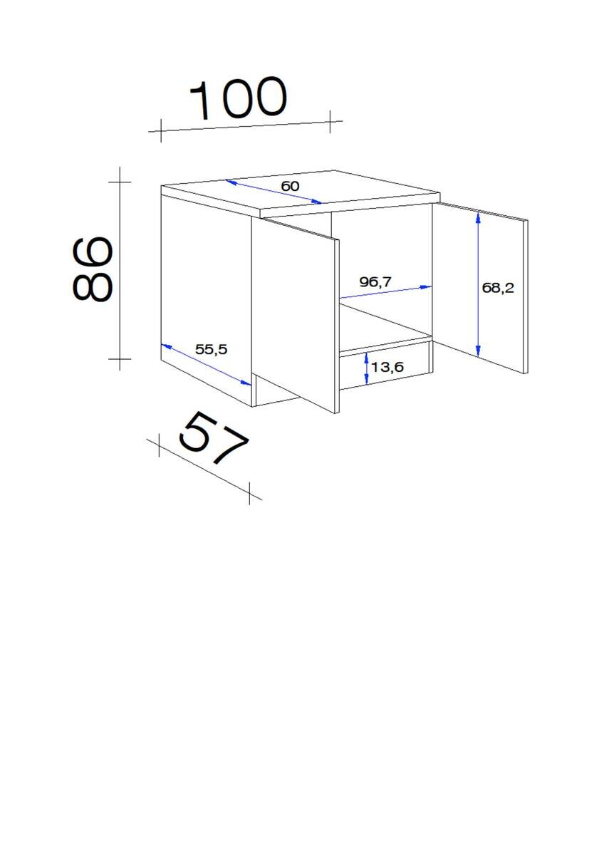 Spülenschrank Valero weiß Hochglanz B/H/T: ca. 100x86x60 cm