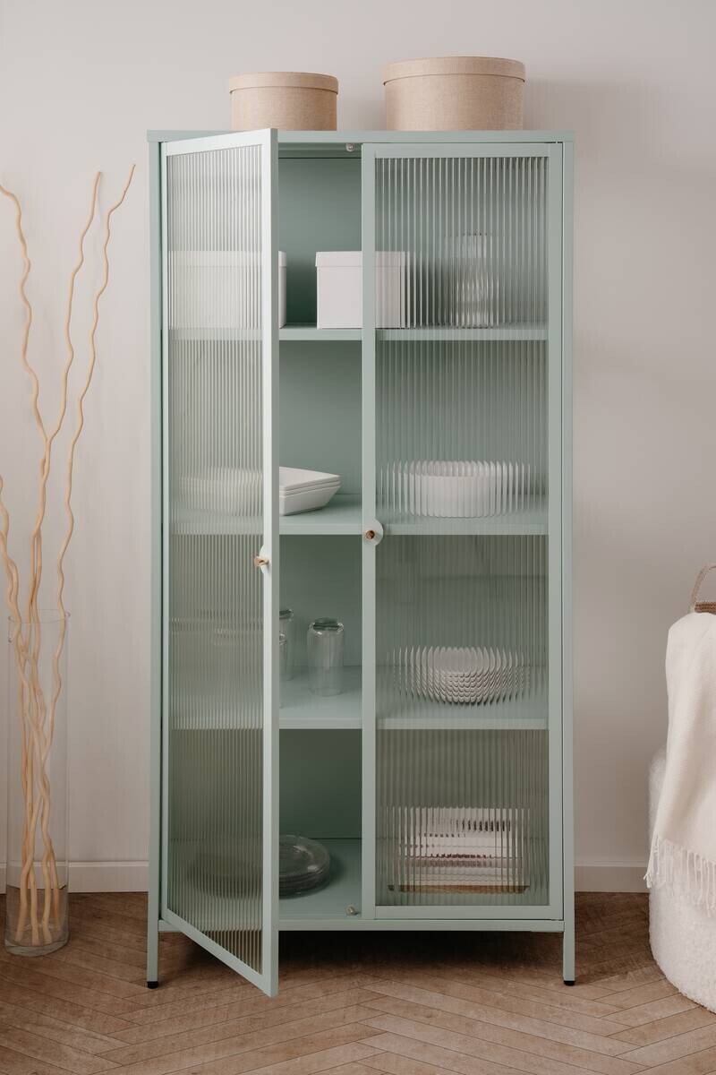 Vitrine Milton mint B/H/T: ca. 80x160x40 cm