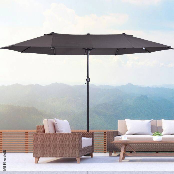 Outsunny Marktschirm grau Metall B/H/L: ca. 270x240x460 cm