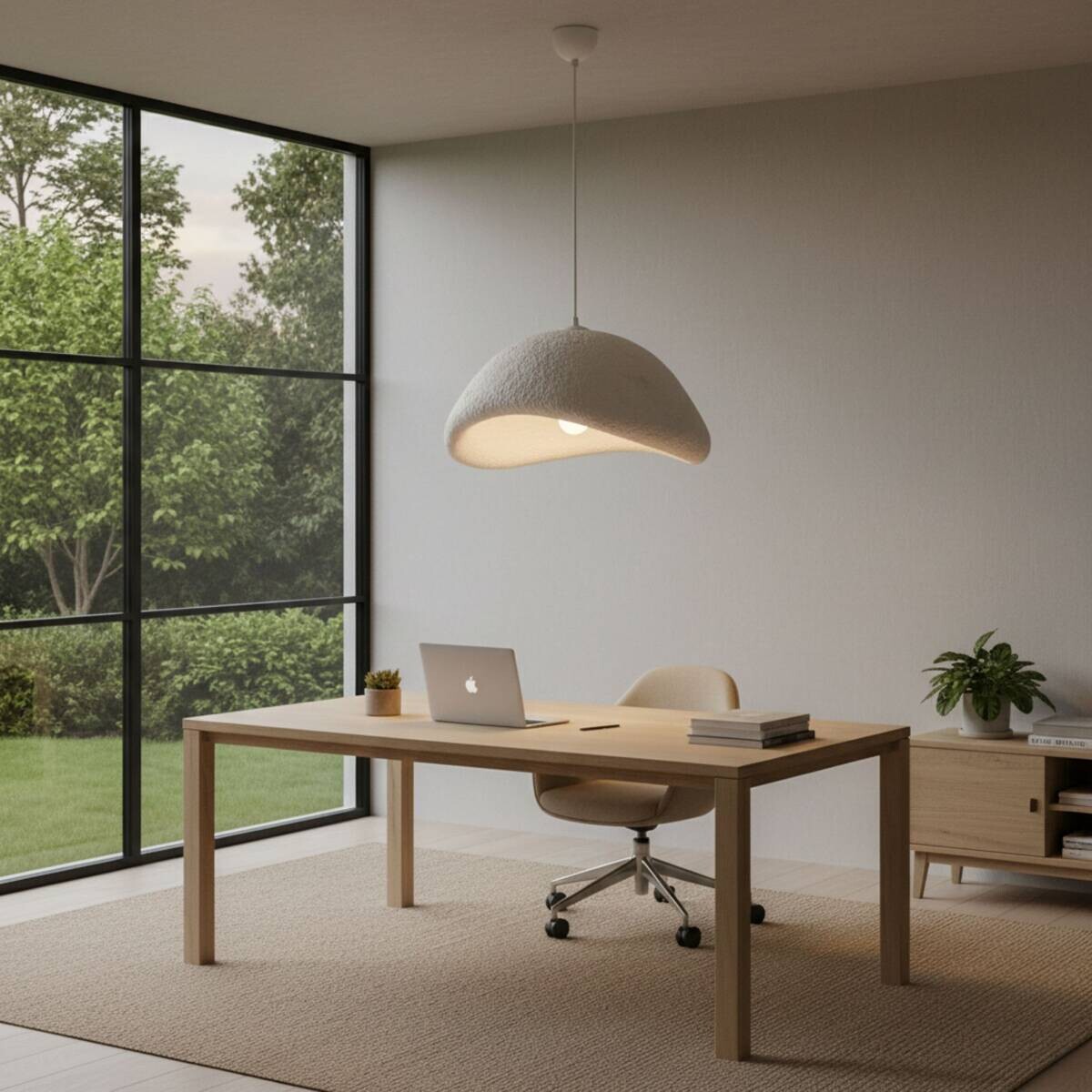 Opviq Pendelleuchte weiß Metall B/H/T/L: ca. 52x120x40x52 cm E27 1 Brennstellen