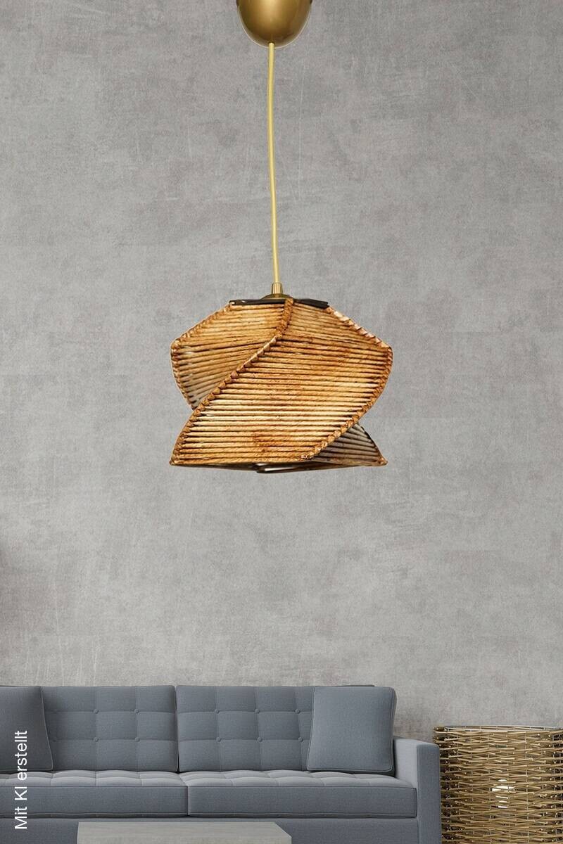 Opviq Pendelleuchte braun Kunststoff B/H/T/L/D: ca. 20x75x20x20x20 cm E27 1 Brennstellen