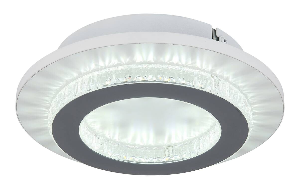 GLOBO LED-Deckenleuchte klar hellgrau weiß Kunststoff Metall H/D: ca. 5,5x20 cm 1 Brennstellen