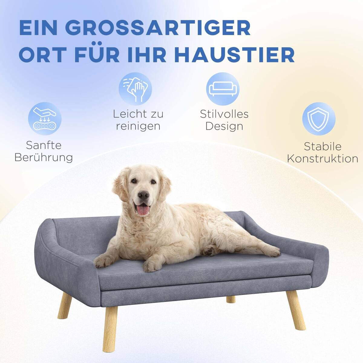 PawHut Hunde-Zubehör grau Polypropylen B/H/L: ca. 58,5x102x42,5 cm