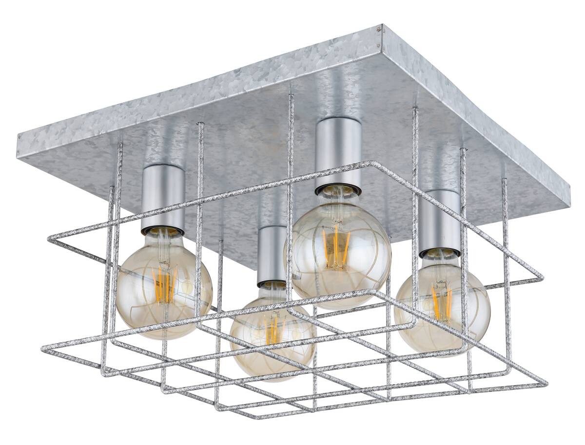 GLOBO Deckenleuchte MERRIL 15530Z-4D silber Metall B/H/L: ca. 40x26x40 cm