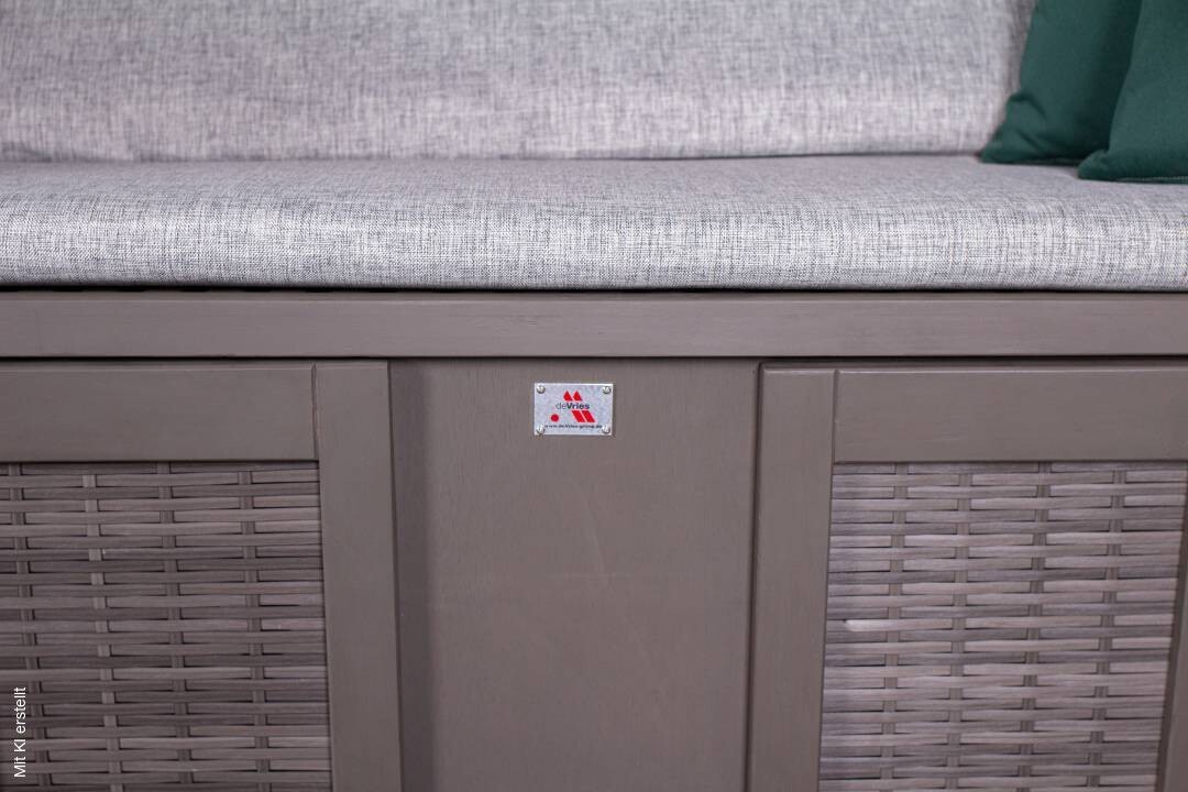 deVries Strandkorb PURE Wave XL grey Des. 484 grau Kunststoff B/H/T: ca. 140x160x80 cm
