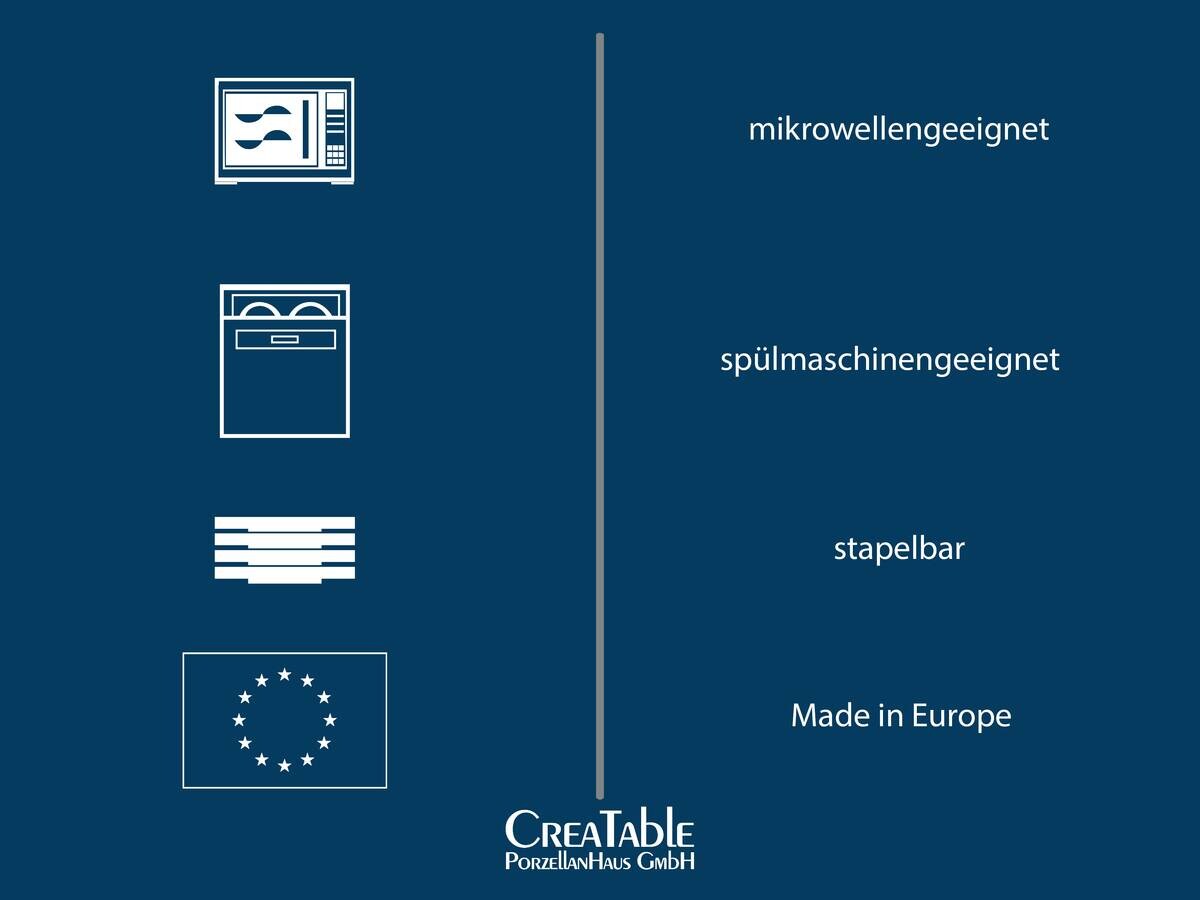 CreaTable Kaffeeservice Valencia weiß Porzellan 18 tlg.