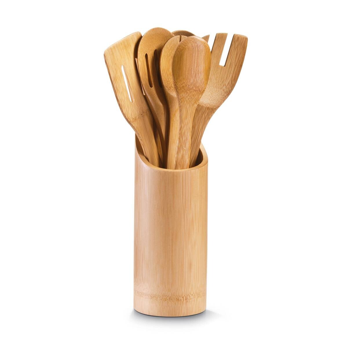 Zeller Küchenutensilienhalterset natur Bambus B/H/L: ca. 9x33x9 cm