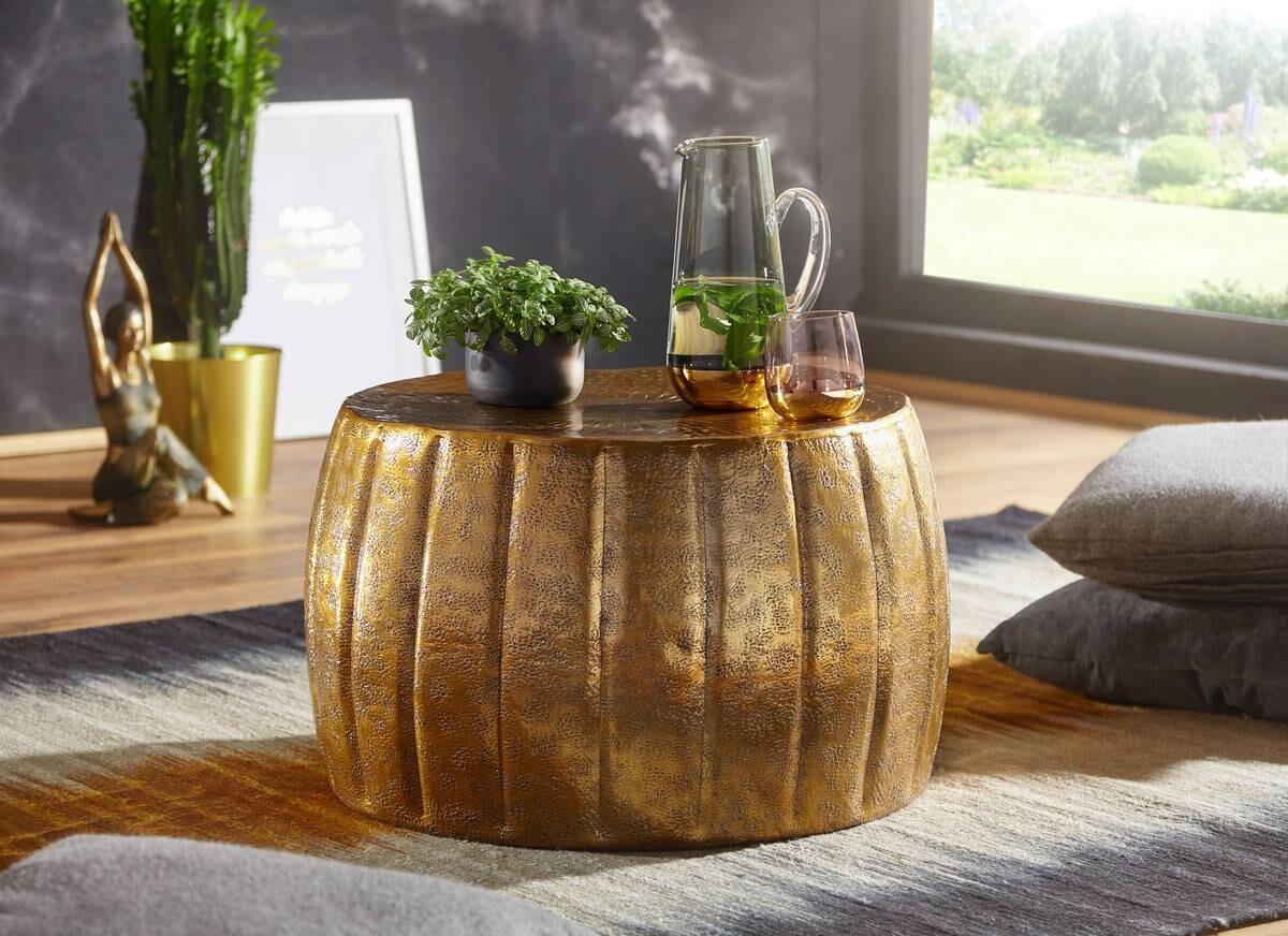 Wohnling Couchtisch gold H: ca. 36 cm