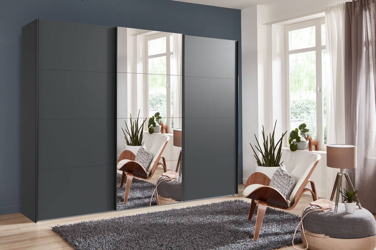 Schwebetürenschrank Graphit B/H/T: ca. 313x236x65 cm