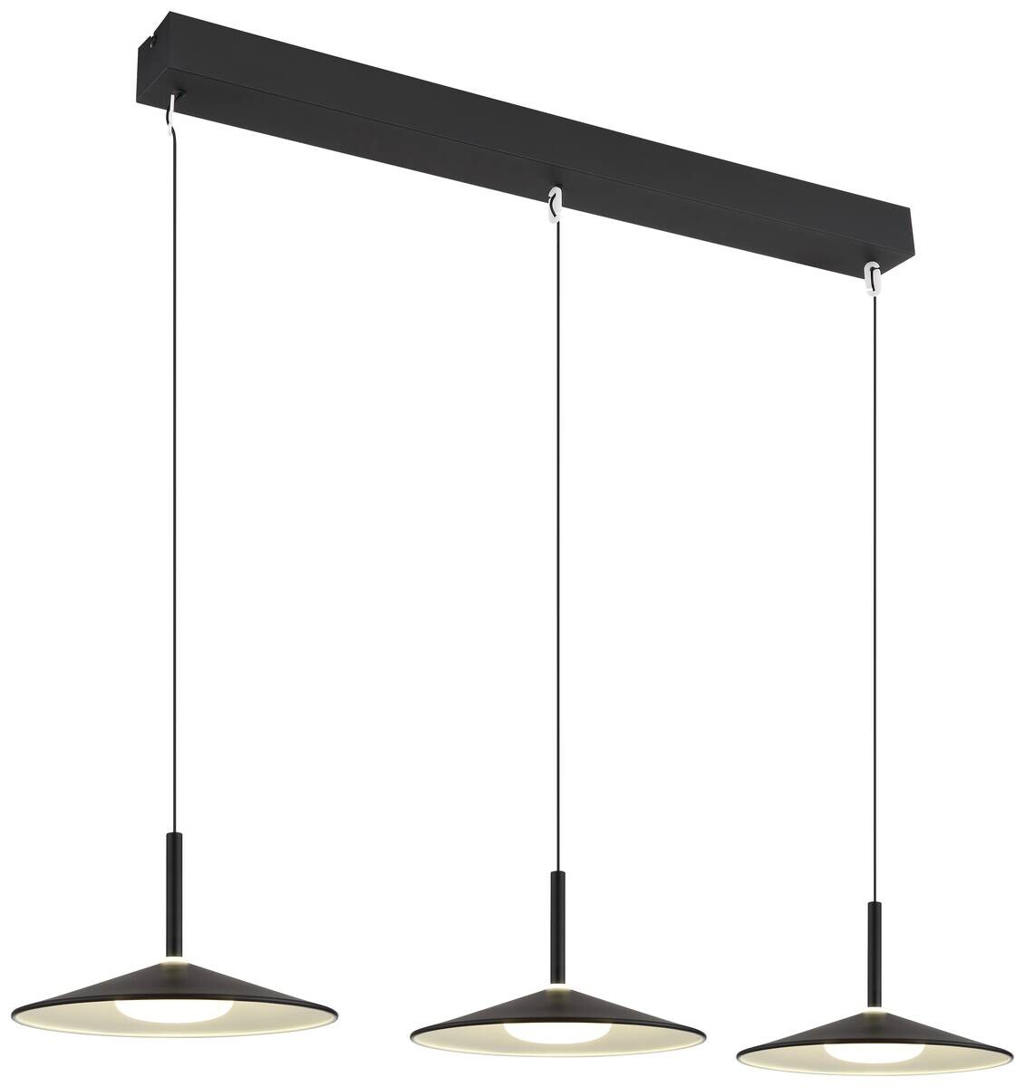 GLOBO Pendelleuchte mattschwarz Metall B/H/T/L: ca. 25x180x95x95 cm 1 Brennstellen