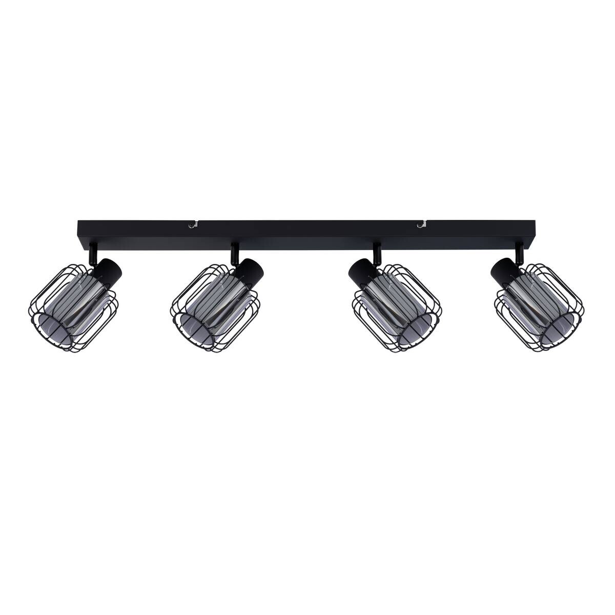 POCOline Spot 4-flg. Solara schwarz Glas Metall B/H/L: ca. 17x14x77 cm E27 4 Brennstellen