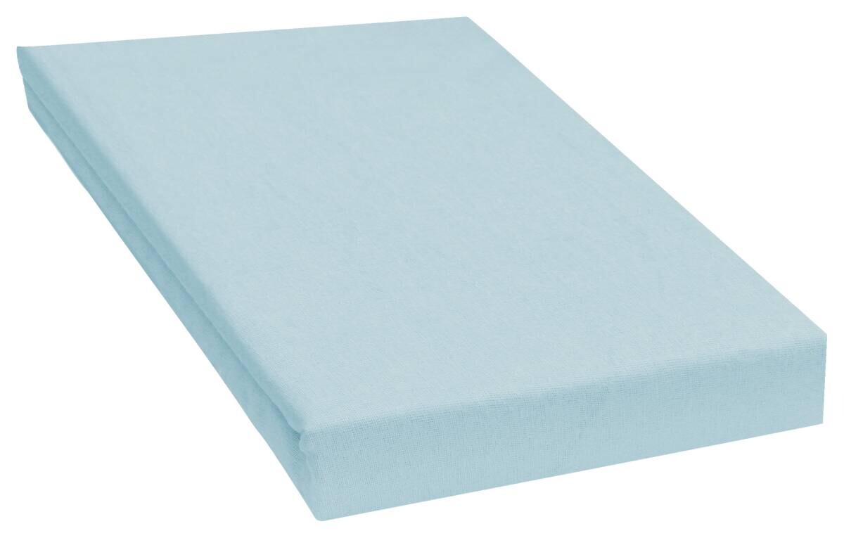POCOline Biber Spannbetttuch Biber blau 60% Baumwolle, 40% Polyester B/H/L: ca. 160x27x200 cm