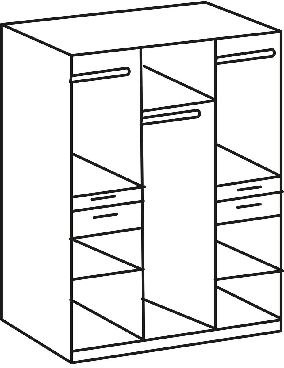 Kleiderschrank Koblenz weiß B/H/T: ca. 135x198x58 cm