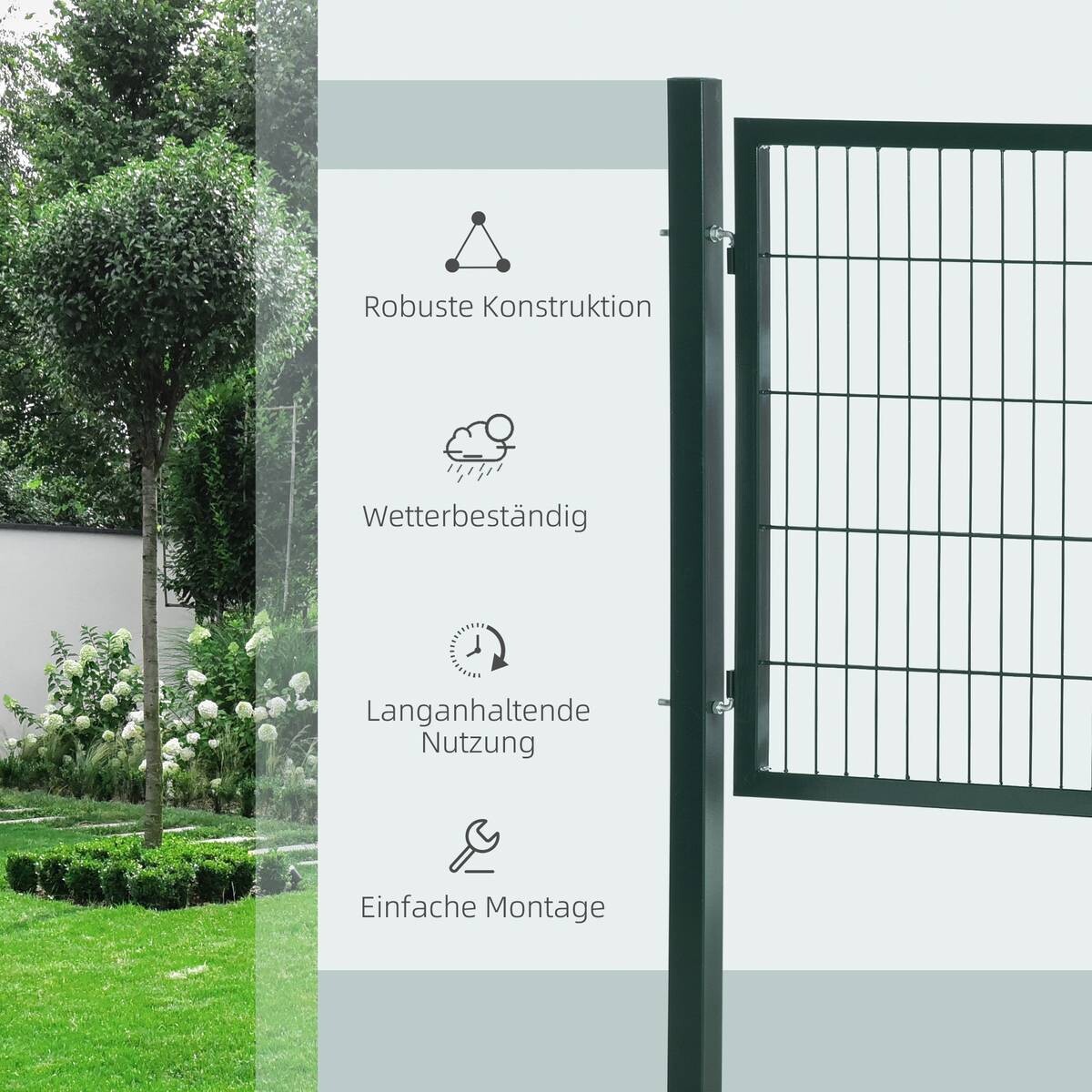 HOMCOM Gartentor grün PVC B/L: ca. 150x97 cm