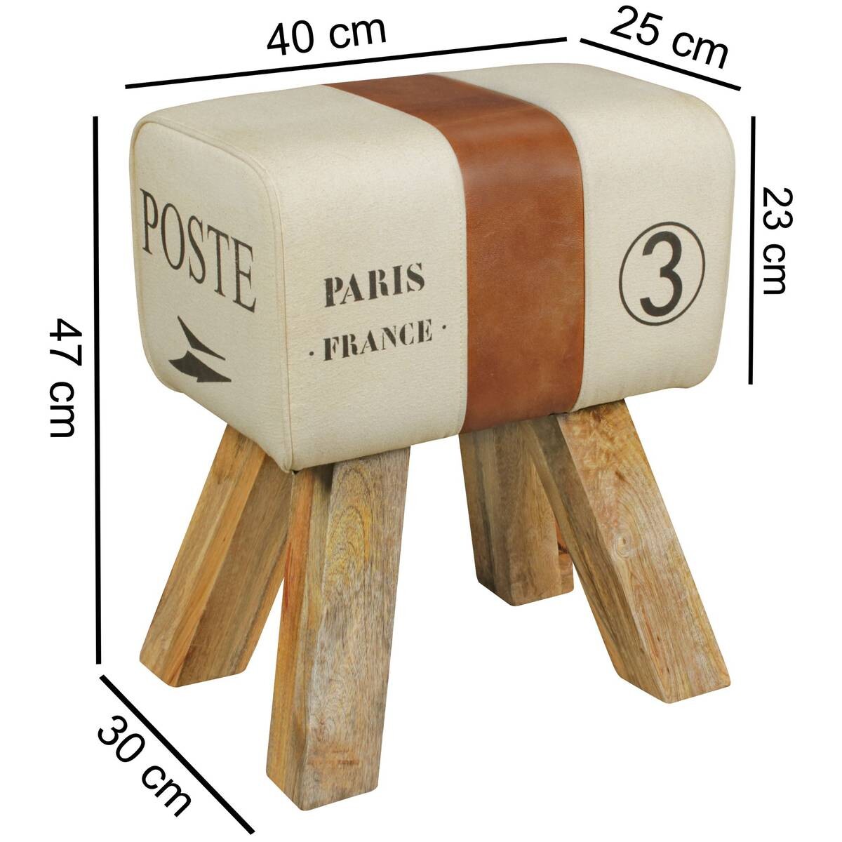 Wohnling Sitzhocker beige B/H/T: ca. 40x47x30 cm
