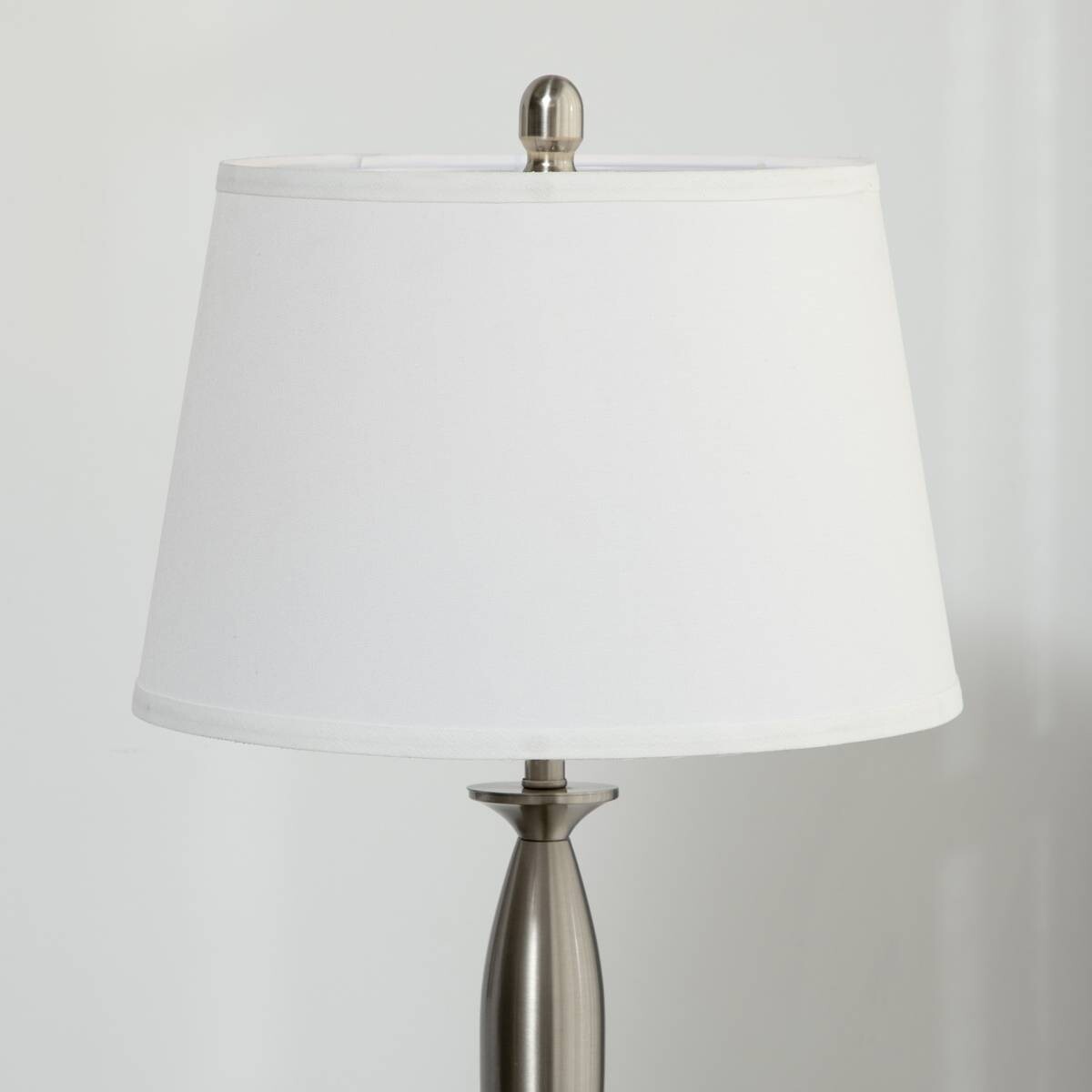 HOMCOM Stehlampe silber weiß Stahl Leinen B/H/T: ca. 38x162x38 cm