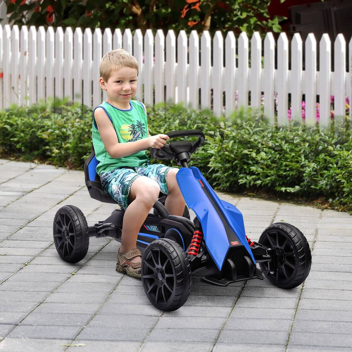 HOMCOM Go Kart blau B/H/L: ca. 58x58,5x100 cm