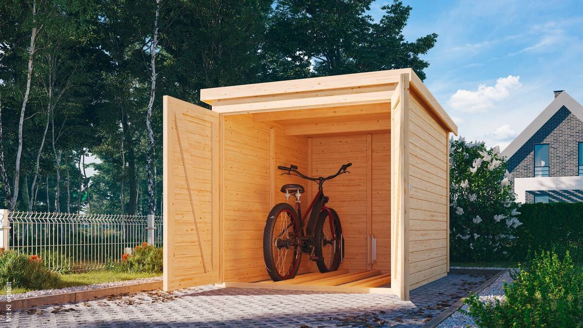 Karibu Fahrradgarage Jimmy natur natur B/H/T: ca. 163x167x216 cm