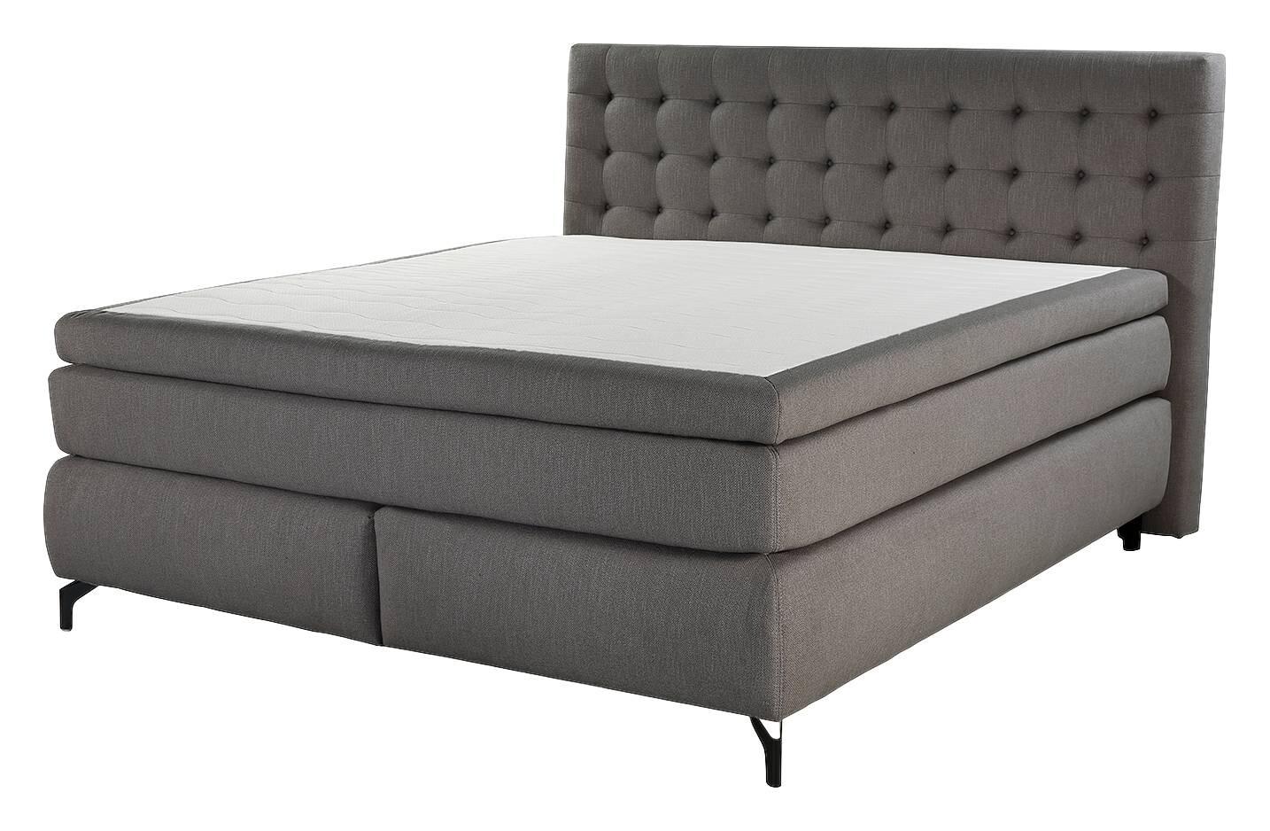 Boxspringbett graubraun Flachgewebe Liegefläche B/L: ca. 180x200 cm