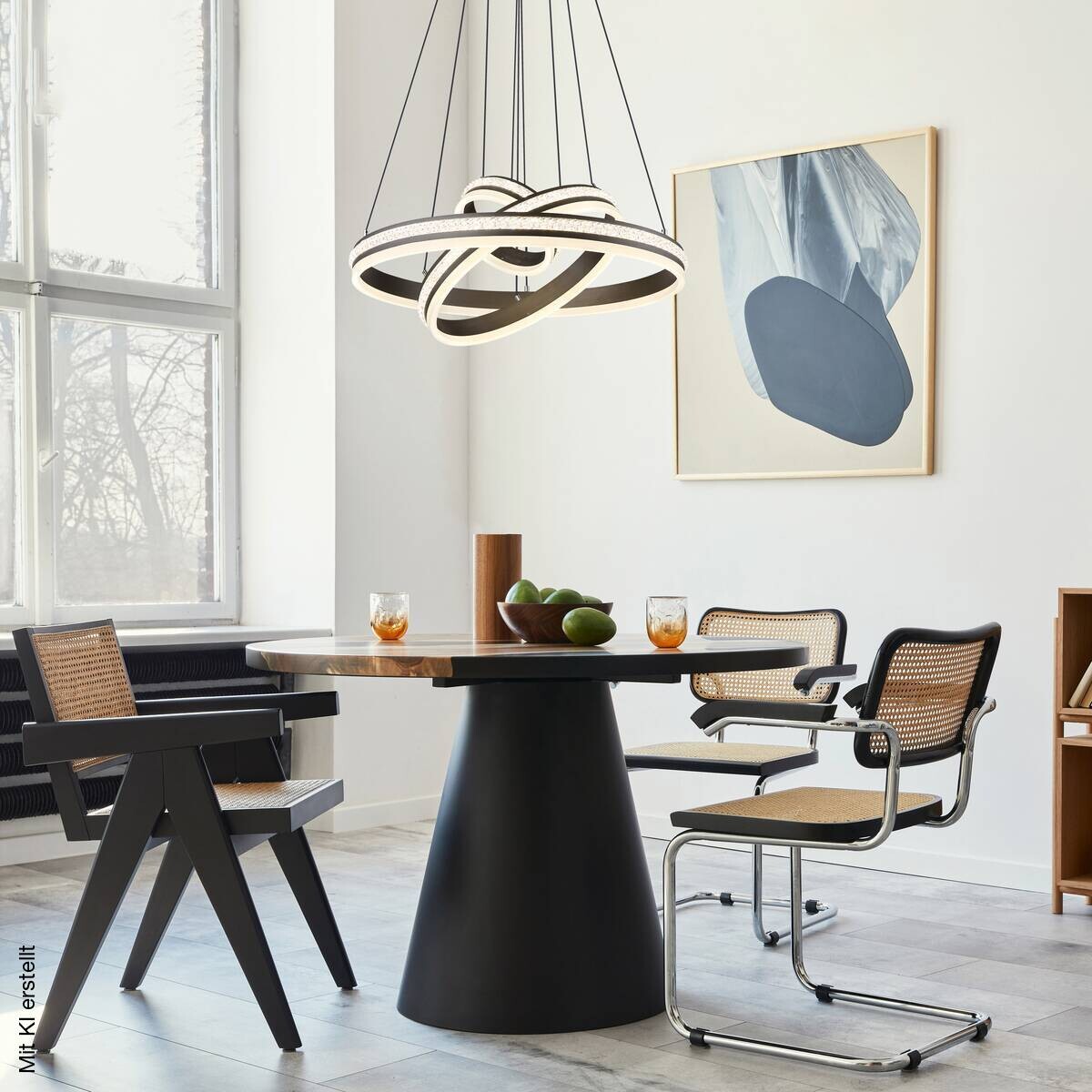 GLOBO LED-Pendelleuchte titanfarbig klar Kunststoff Metall H/D: ca. 120x60 cm