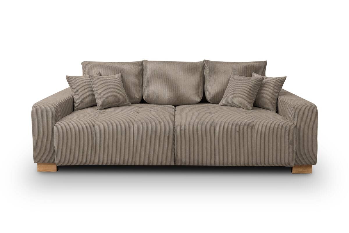 Big Sofa Greige Microfaser B/H/T: ca. 248x80x114 cm
