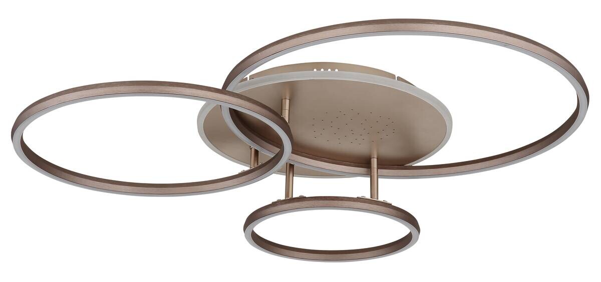 GLOBO LED-Deckenleuchte champagner kaffee Metall Aluminium B/H/L: ca. 70x13x80,7 cm 1 Brennstellen