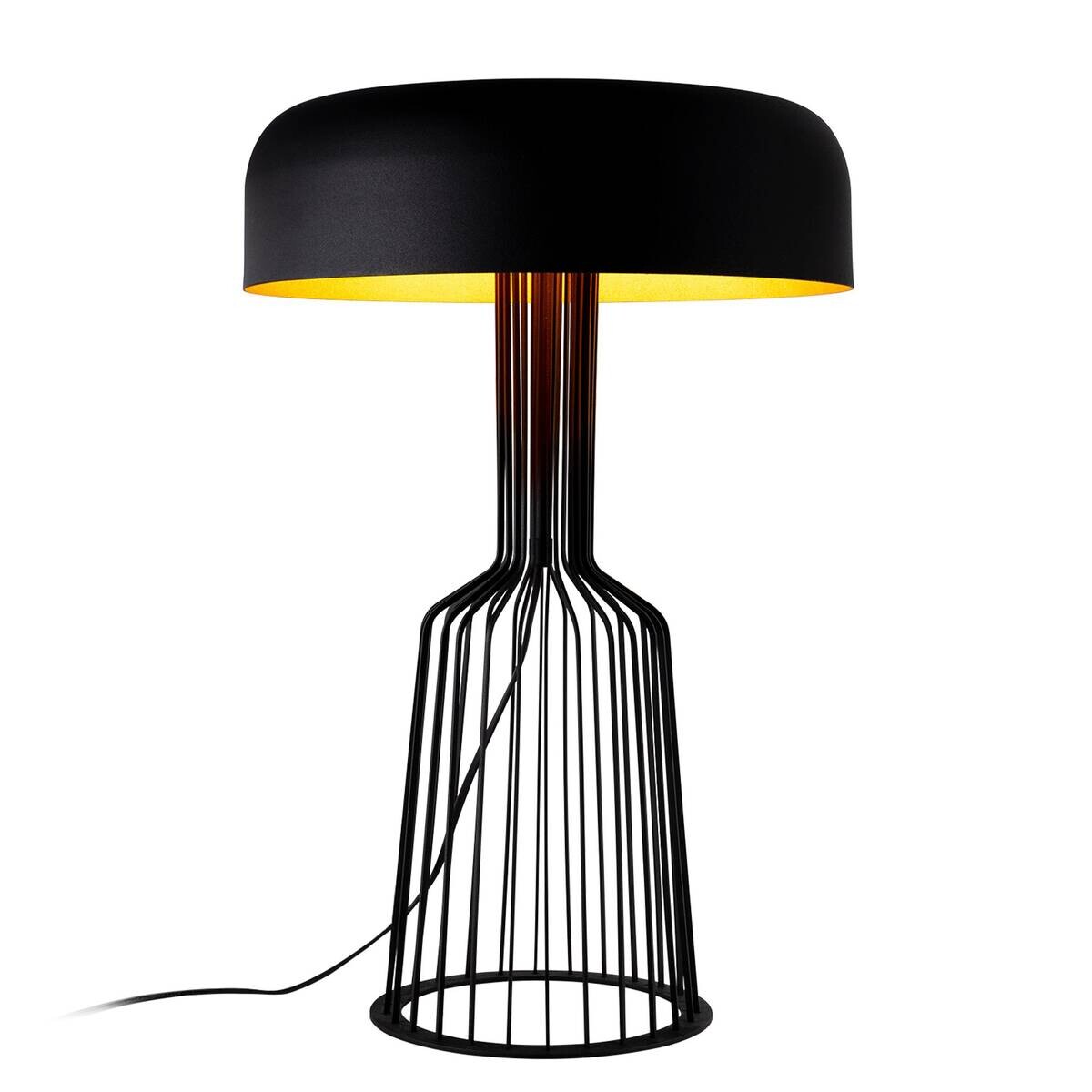 Opviq Tischleuchte gold schwarz Eisen B/H/L: ca. 36x57x36 cm E27 1 Brennstellen