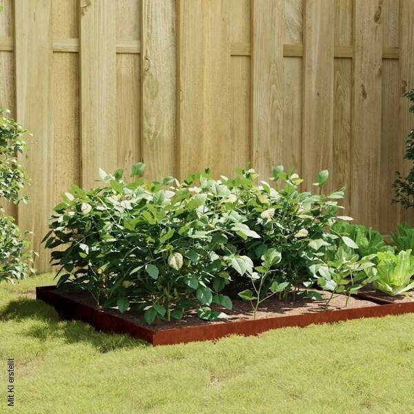 Garten-Hochbeet braun Stahl B/H/L: ca. 100x18,5x100 cm