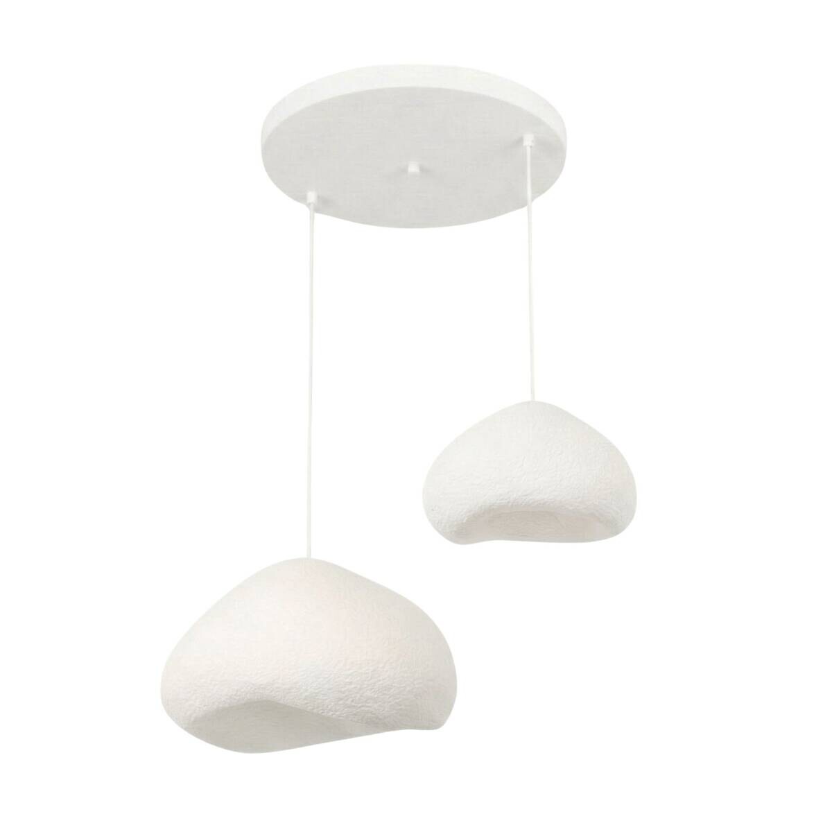 Opviq Pendelleuchte weiß Metall Fiberglas B/T/L: ca. 89x89x89 cm E27 2 Brennstellen