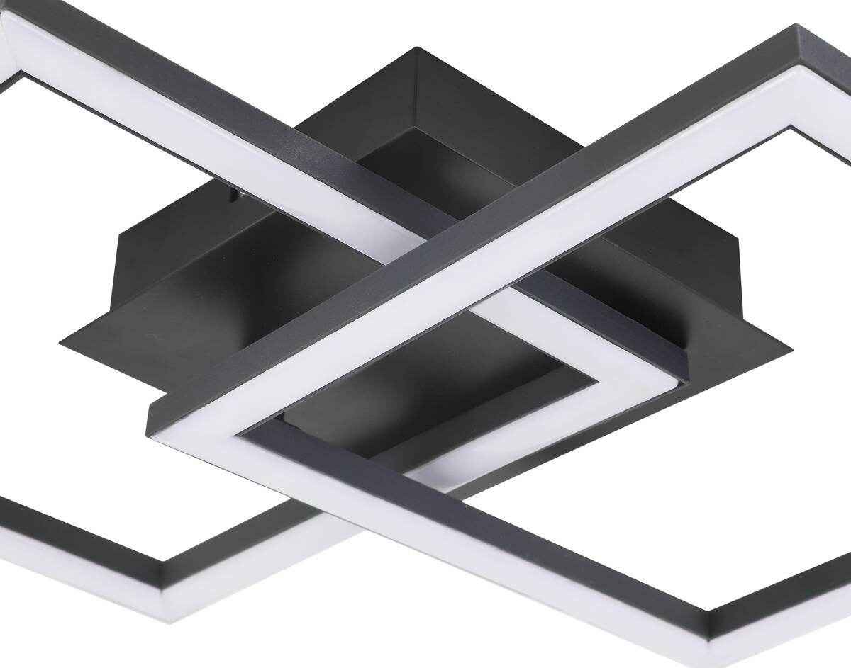 Deckenleuchte schwarz Kunststoff B/H/L: ca. 33x7x53 cm