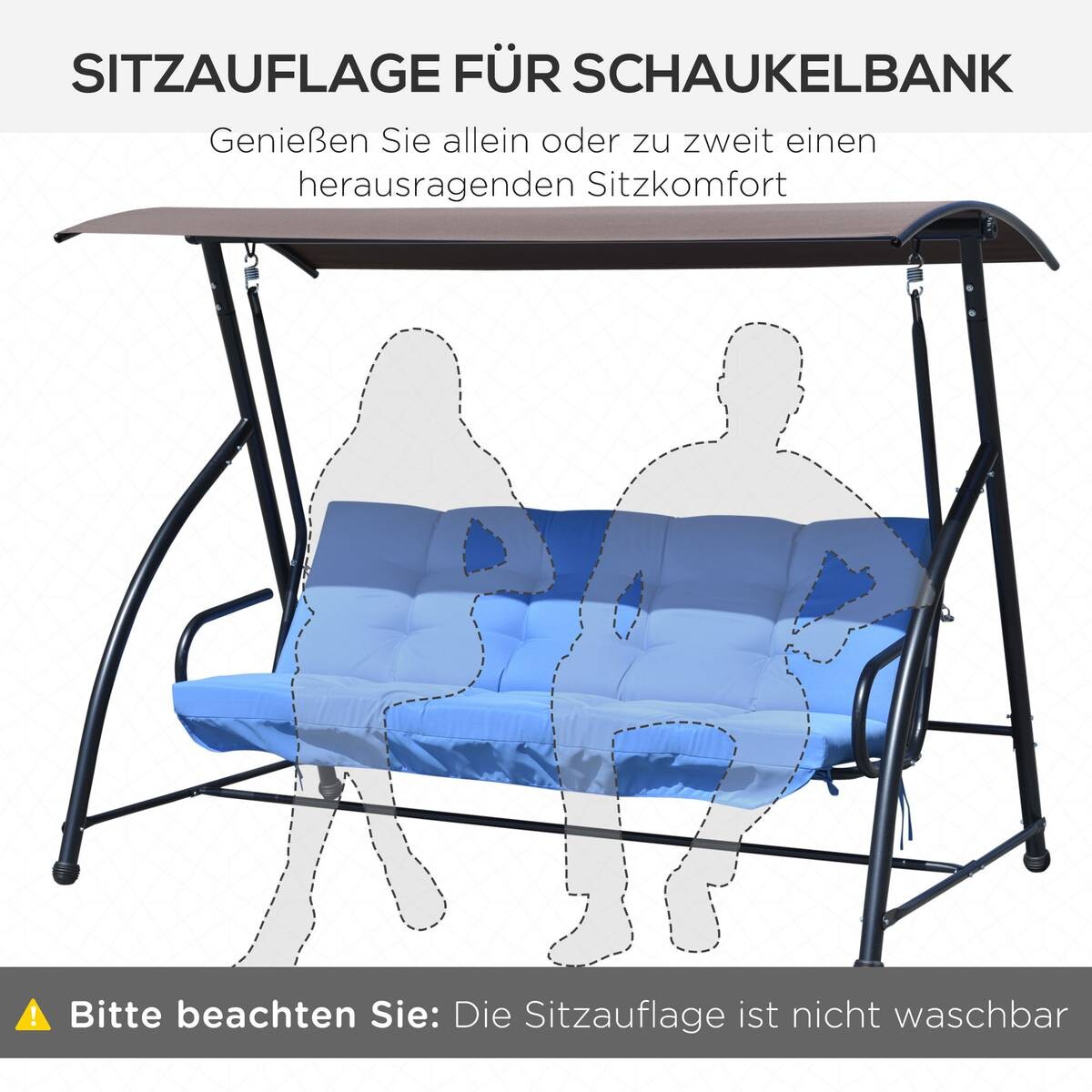 Outsunny Sitzkissen blau Polyester B/H/L: ca. 100x8x170 cm