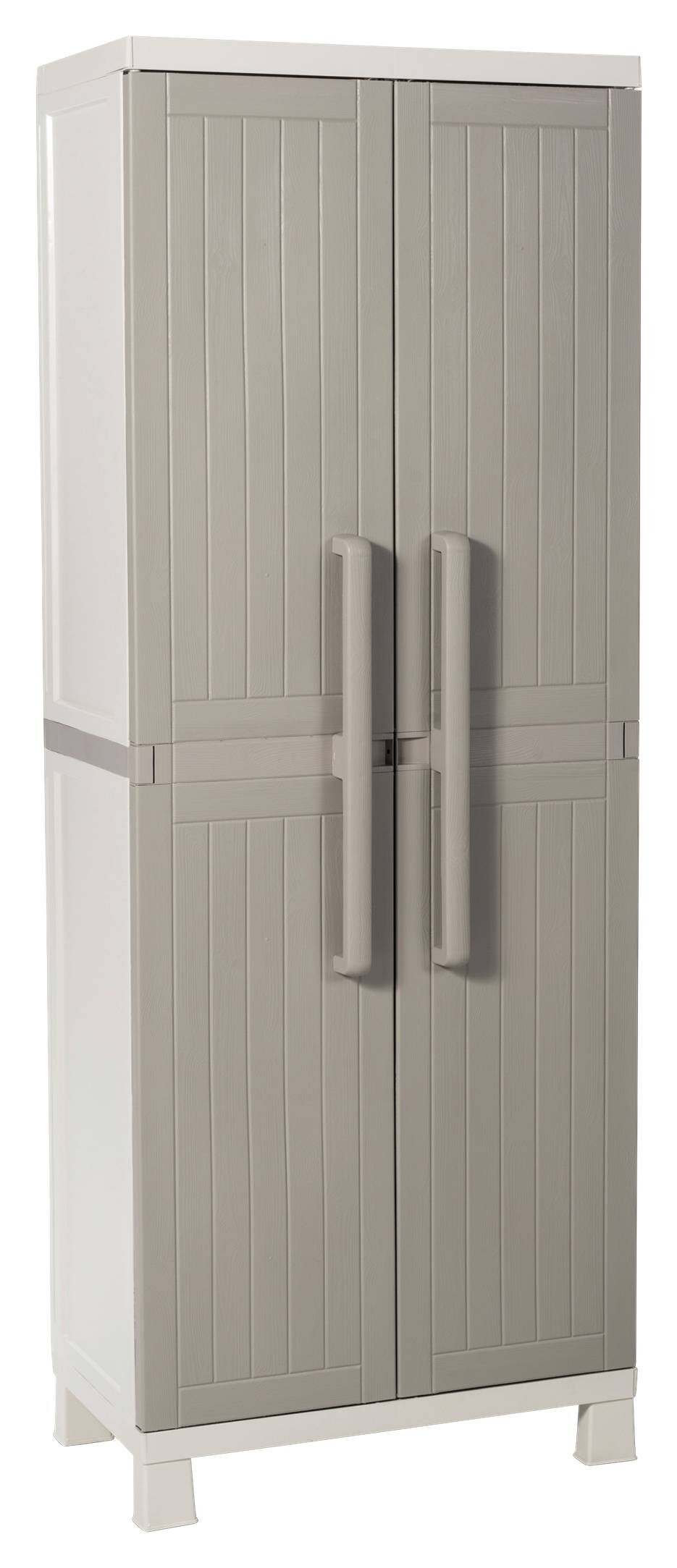 Toomax Kunststoffschrank Wood Midi hellgrau Kunststoff B/H/T: ca. 65x173x37 cm