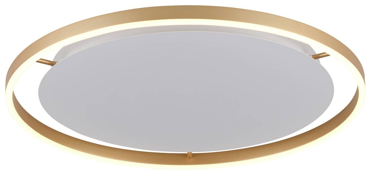 Just Light LED-Deckenleuchte RITUS 15392-60 messing weiß Metall H/D: ca. 5,3x58,5 cm 1 Brennstellen