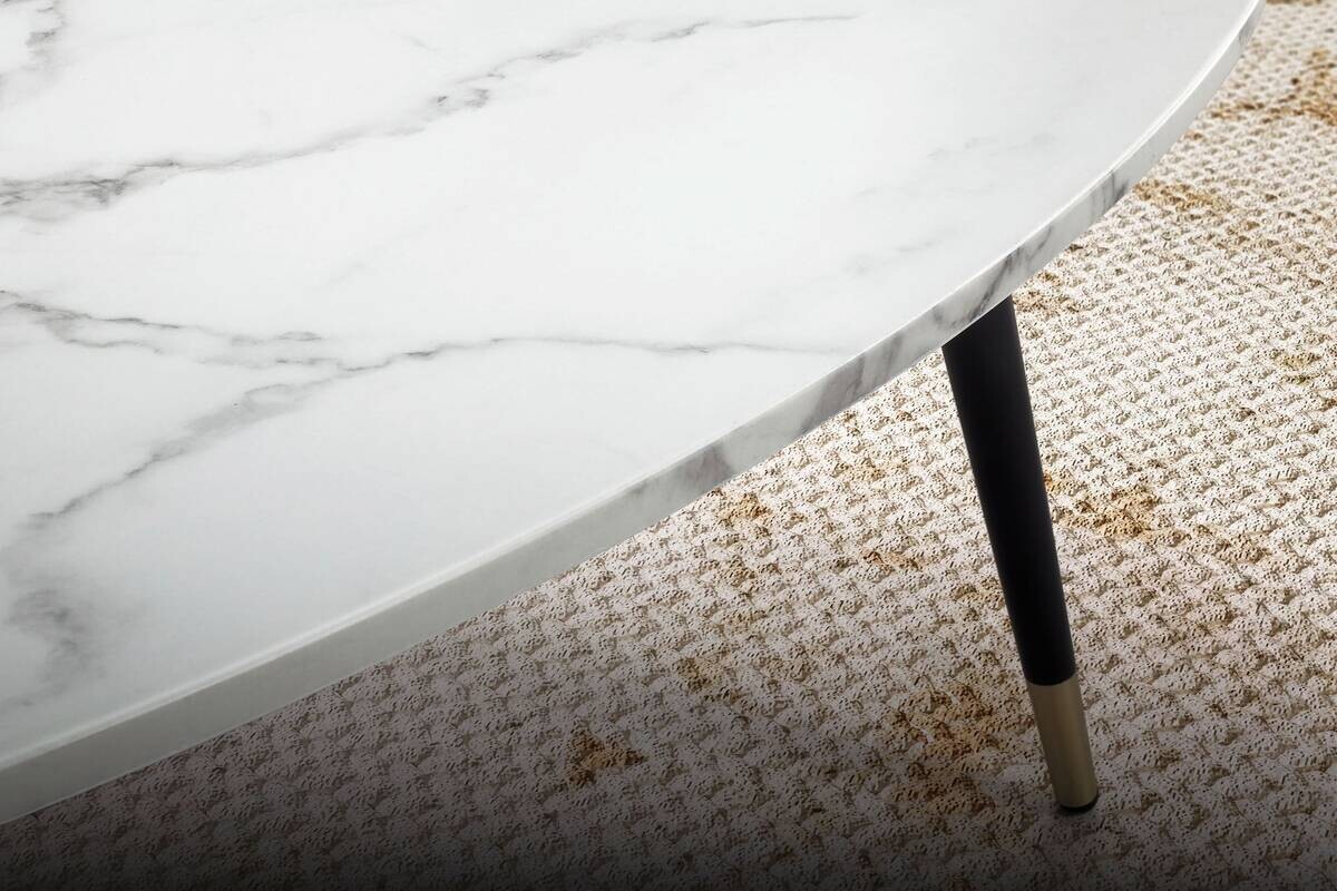 Wohnling Couchtisch weiß Marmor B/H/T: ca. 90x41x60 cm