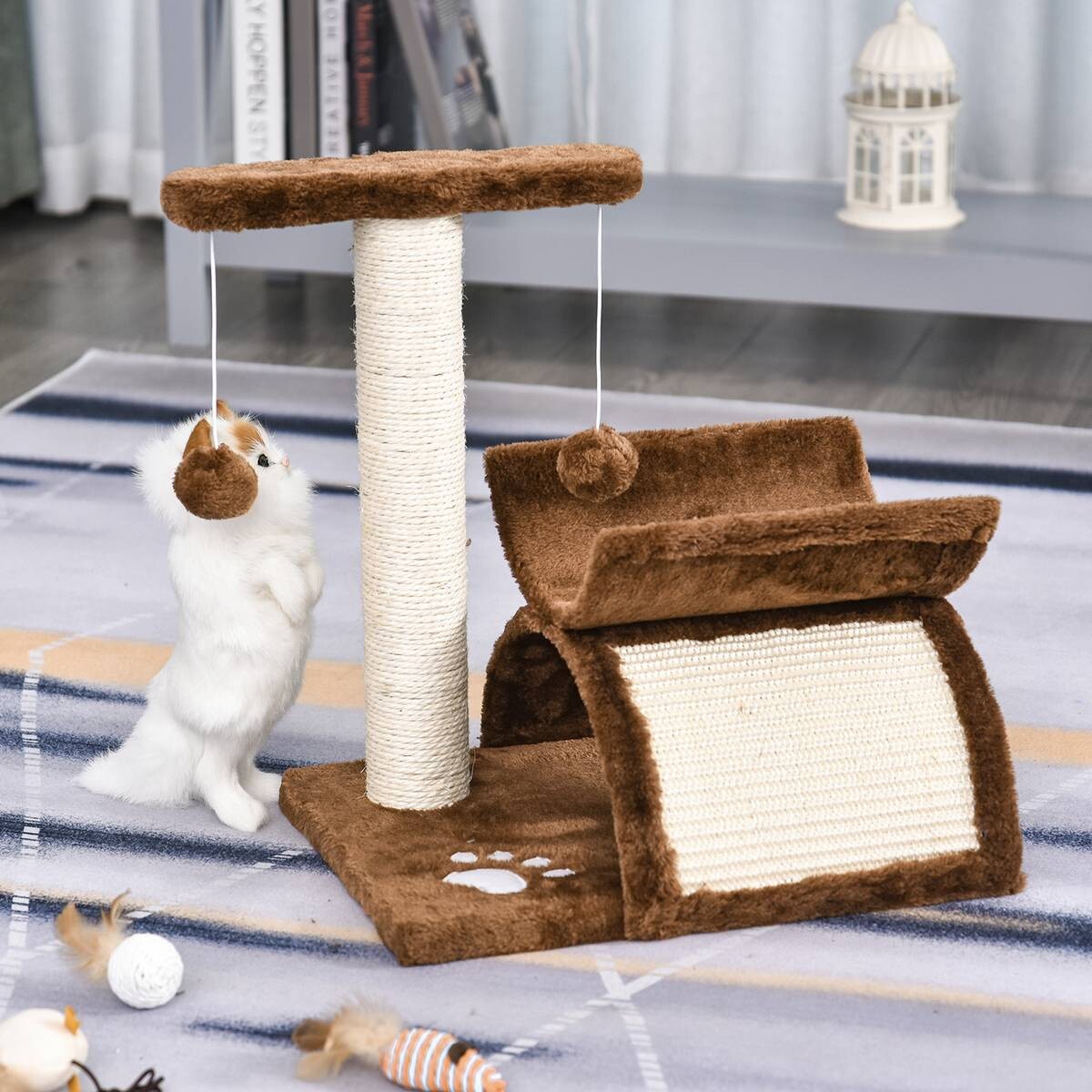 PawHut Katzenkratzbaum braun Spanplatte B/H/L: ca. 30x43x40 cm