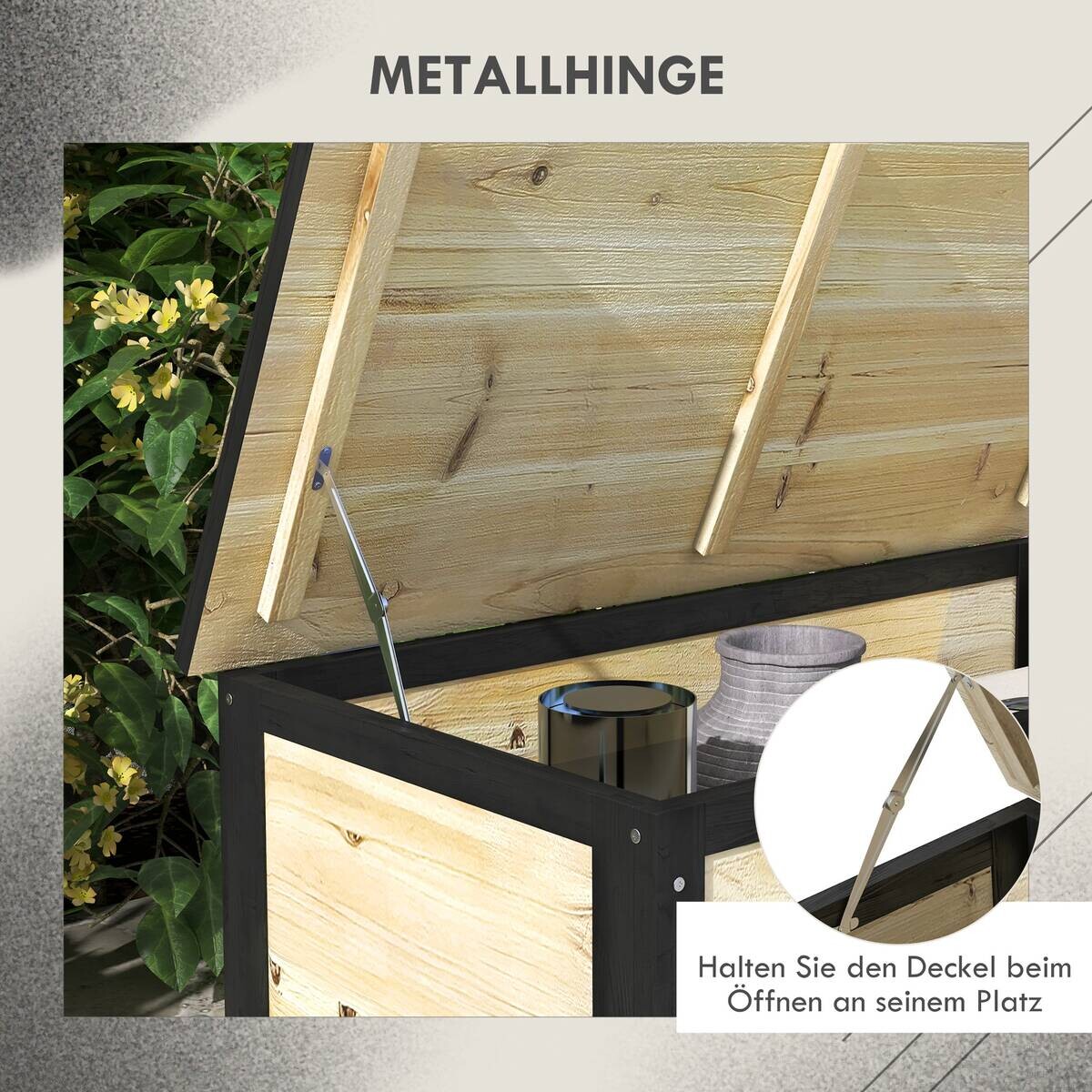 Outsunny Aufbewahrungsbox natur Polypropylen B/H/L: ca. 50x100x43 cm