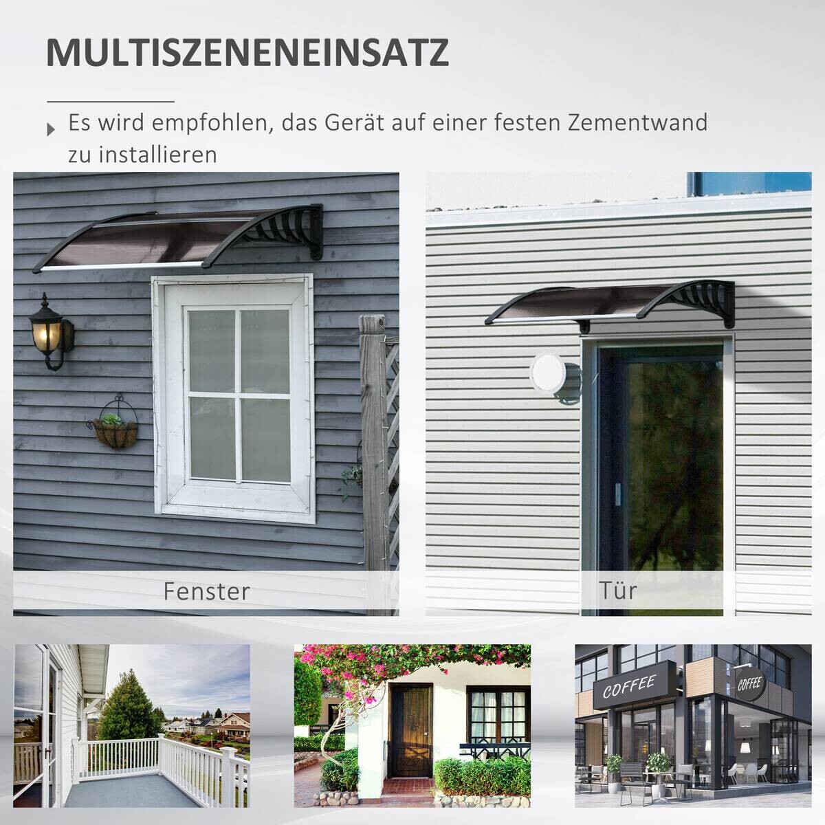 Outsunny Pultvordach braun B/H/L: ca. 96,5x27x103 cm