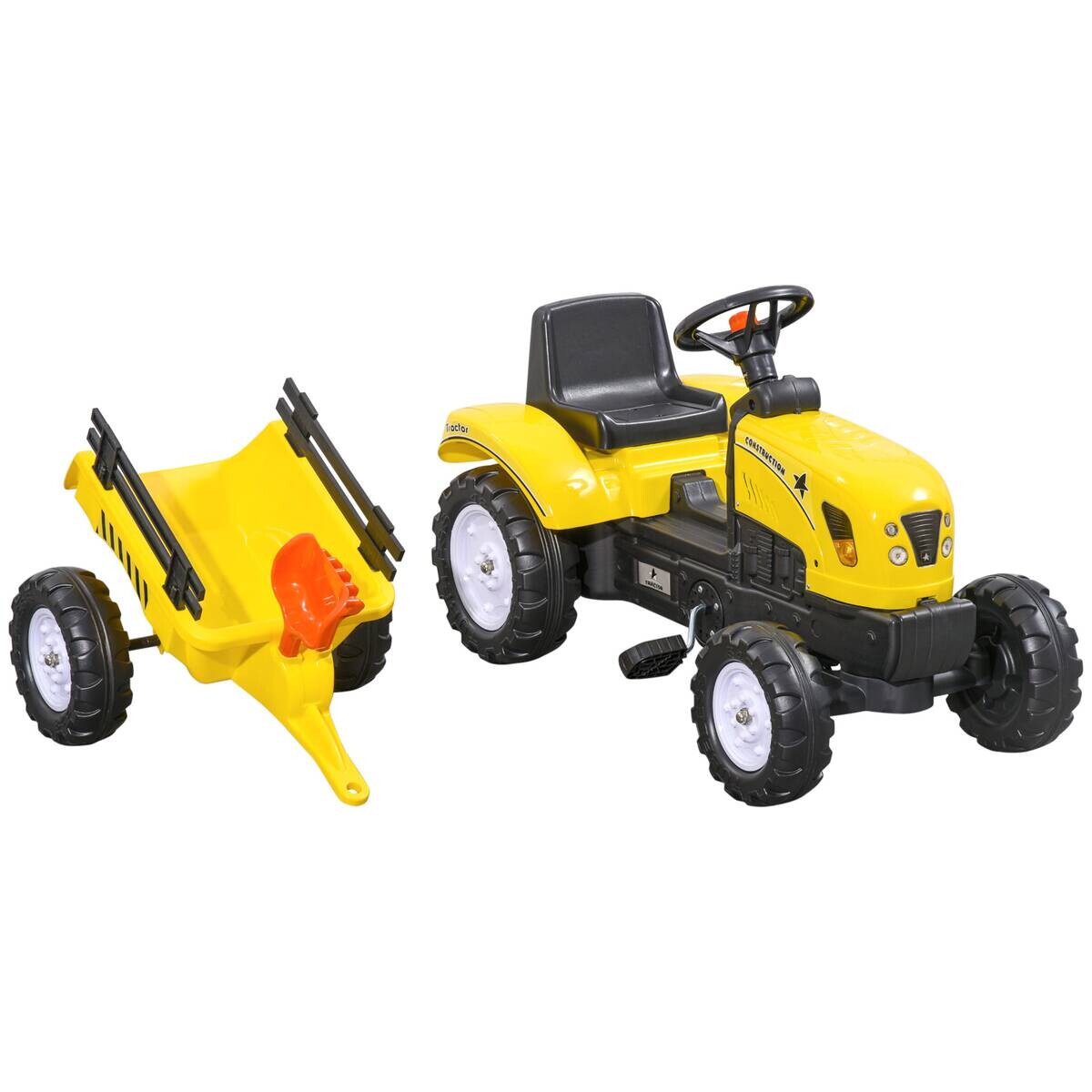 HOMCOM Kinder-Fahrzeug gelb B/H/L: ca. 42x133x51 cm