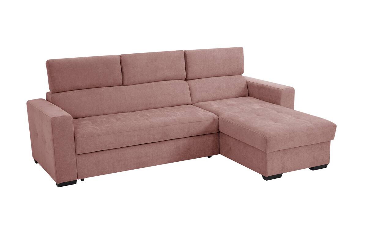 Ecksofa mit Bettfunktion und Bettkasten koralle Microfaser B/T: ca. 238x170 cm