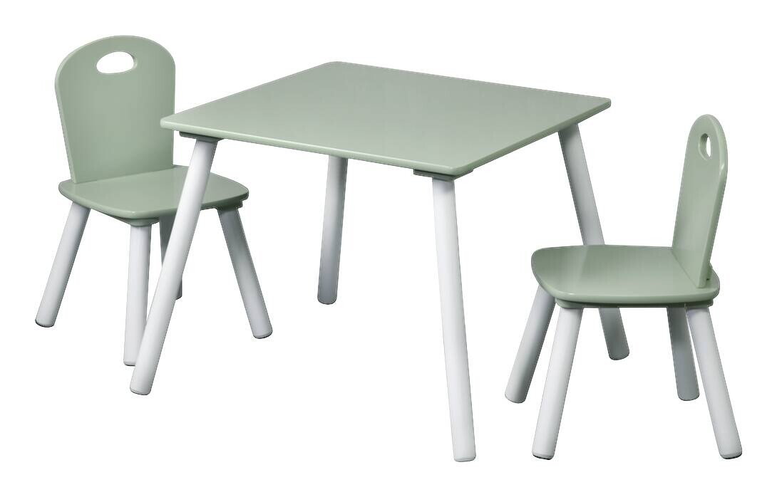 Kesper Kindertisch mit 2 Stühlen mint Spanplatte B/H/L: ca. 55x45x55 cm