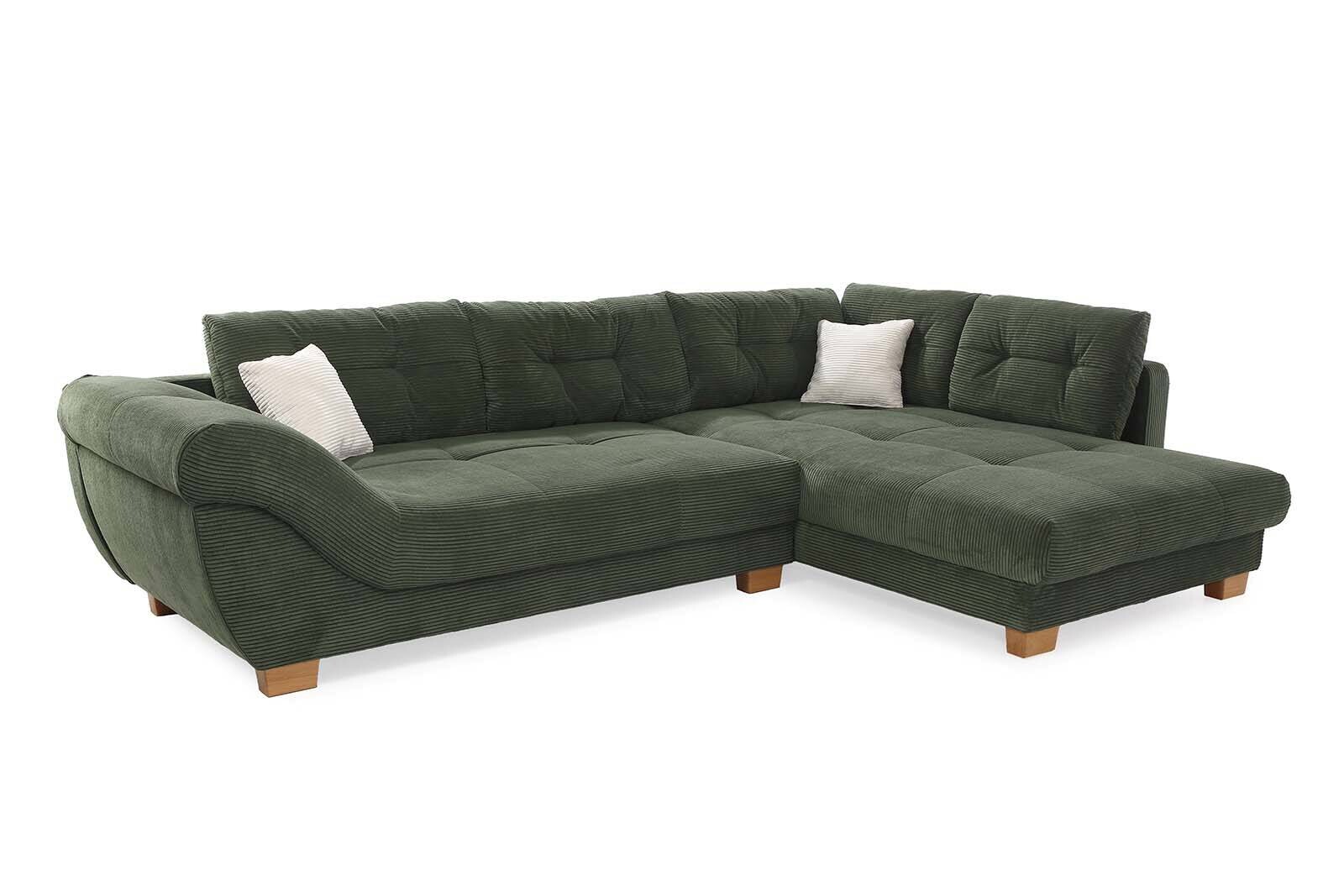 Ecksofa grün Microfaser B/H/T: ca. 346x90x221 cm