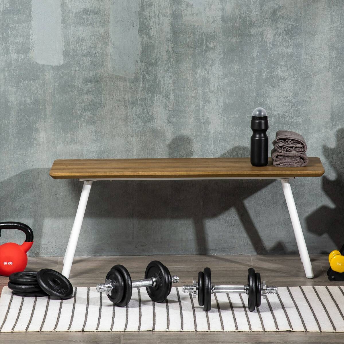 HOMCOM Hantelset schwarz Eisen B/H/L: ca. 16x16x95 cm