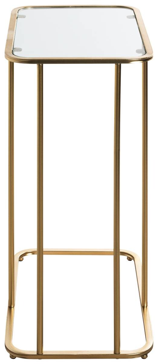 Beistelltisch gold Optik Metall Klarglas B/H/T: ca. 45x65x30 cm