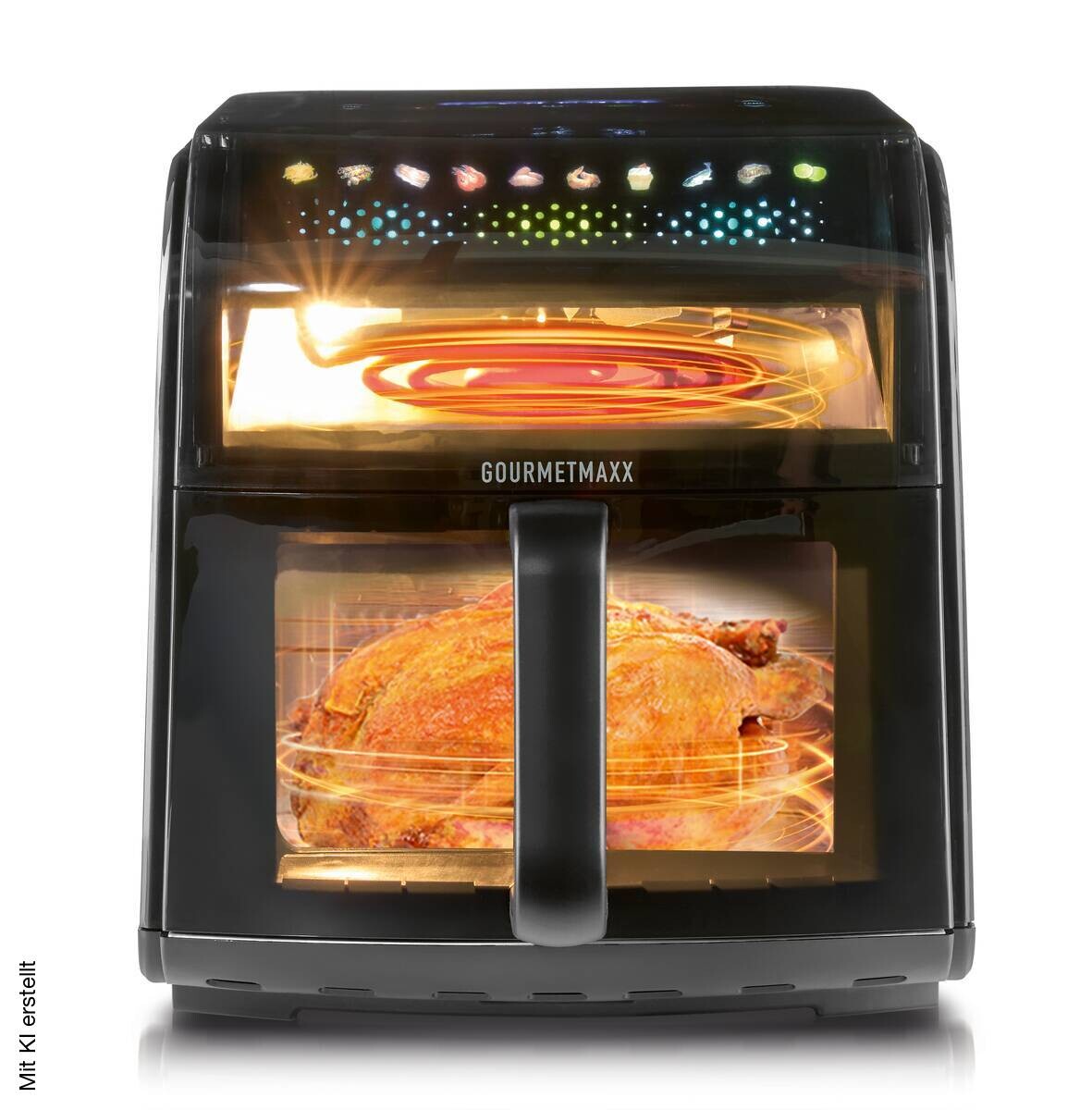 GOURMETmaxx Heißluftfritteuse schwarz Metall B/H/L: ca. 38,6x31,8x28,8 cm ca. 7 l